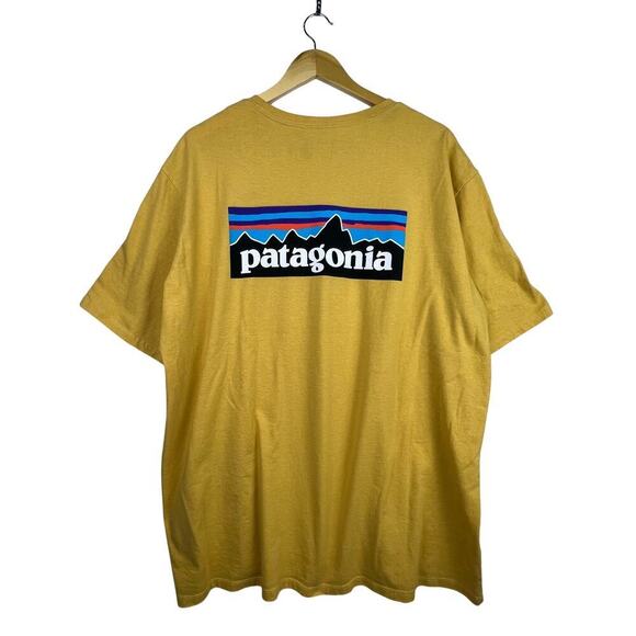 Patagonia Responsibili-Tee Recycled XL Yellow Casual Outdoors Men's Shirt - Picture 2 of 8